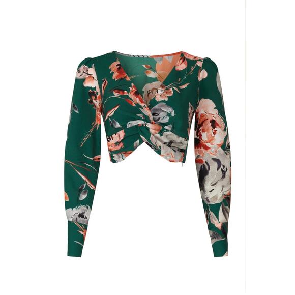 Marissa Webb | RTR - Rent The Runway | Floral Twist Crop Blouse | Size 2 - Picture 4 of 4